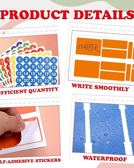 18 Sheets Classroom Laptop Labels-Chromebook Color Coding Stickers with Round & Rectangular Styles,Paper Cable Label Chromebook Labels to Write for Teacher Classroom Computer Management (6 Color)