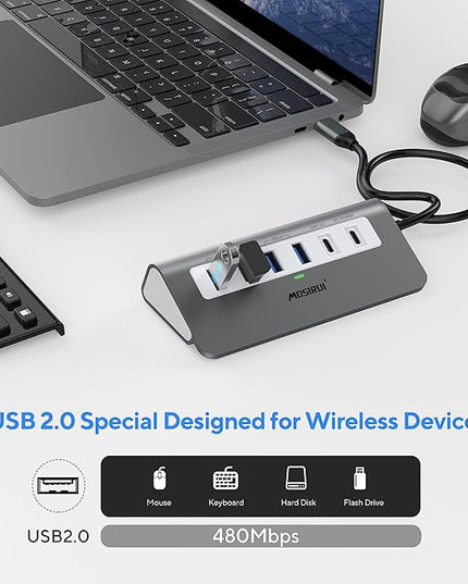 USB C Hub Multiport Adapter,Mosirui 9-in-1 USB-C Docking Station with 4K HDMI,5Gbps Type C 3.0,USB-A3.0/2.0,100W PD, SD/TF for MacBook/Pro iPad/Dell/HP/Desktop/Laptops(1.64 FT)