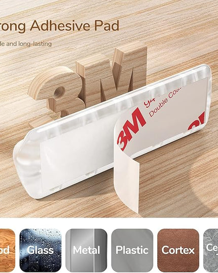 Syncwire Clear Cable Clips - Cord Holders - Self Adhesive Cable Management Organizer - Home, Office, Cubicle, Car, Nightstand, Desk Accessories - Gift Ideas Men, Women, Dad, Mom (5 Packs/15 Slots)