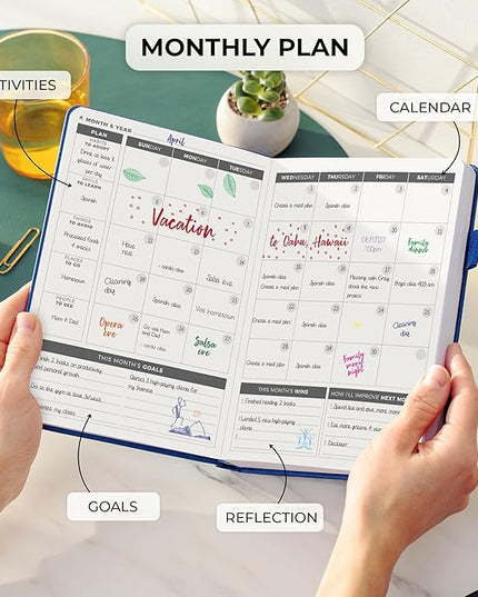 Clever Fox Daily Planner – Undated Planning Notebook with Hourly Schedule & To-Do List – Personal Day Task & Work Organizer, 6 Months (Mystic Blue)