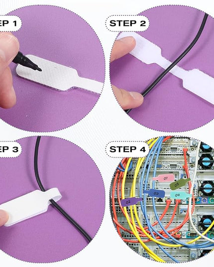 40 Pcs Cable Cord Labels, 8 Colors Cord Labels for Electronics Multicolored Handwriting Cable Tags Reusable Writable Cord Label for Home Office Electronics Computers Wire Management and Identification