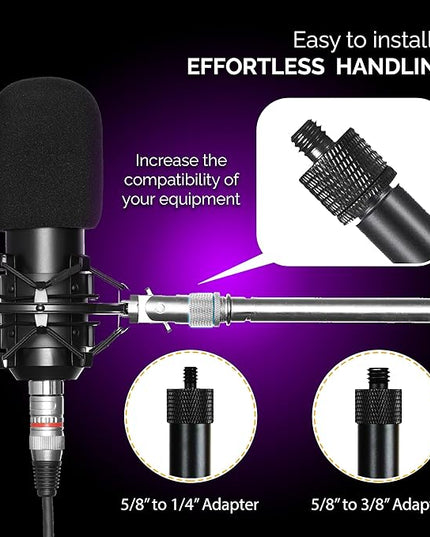 IXTECH Mic Stand Adapter Set 8 pieces Metal Microphone Stand Screw Thread Adapter 5/8 Female to 3/8 Male 3/8 Female to 5/8 Male 5/8 Female to 1/4 Male 1/4 Female to 5/8 Male Tripod Adapter