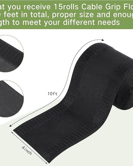 WILLBOND Carpet Cord Cover Cable Protector Floor Cover Cable Protector Management Only for Commercial Office Carpet(196.85 ft,Black)