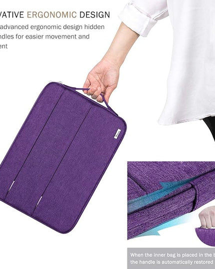 Voova 15.6 16 Inch Laptop Sleeve Case Compatible with MacBook Pro 16 M1/M2/M3/M4 Max 2019-2025, 15.6-16” Hp Lenovo Acer Asus, Waterproof Slim Computer Bag Cover with Handle, Purple