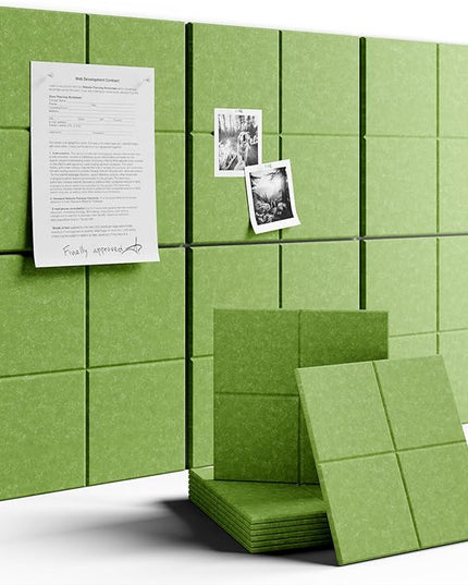 Fluxynara Large Felt Bulletin Board 36" x 24"Cork Board Alternative-6 Pack with 40 Safe Removable Adhesive Tabs, Cork Boards for Walls Cork Board for Home Office Classroom Pin Board-Kelly Green