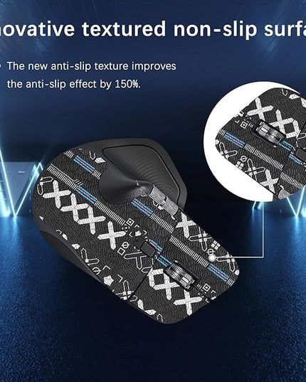 Mouse Grip Tape Full Coverage for Logitech MX Master 4, Mouse Anti Slip Grip Tape,Self-Adhesive PreCut Sweat-Resistant Professional Mice Upgrade Kit(Black)
