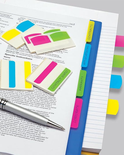 Redi-Tag Write-On Removable Index Tabs, 2 x 11/16 Inches, 48 Tabs per Pack, 4 Assorted Colors, 2-Pack (33248) (RTG33248)