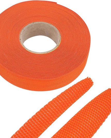 MECCANIXITY Braided Cable Sleeves Heat Shrinkable Fabric Sleeving, 7/8" 60ft Orange 2:1 Ratio Heat Shrinkable Cord Protector for Harness Cable, Network Cable Protection, Cable Management