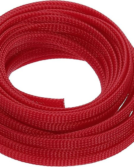 uxcell PET Expandable Sleeving 25ft 1/4" Red Cable Management Sleeve Cord Organizer for Wrap Protect Cable