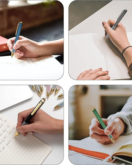 Linbsunne Ballpoint Pens Black Medium Point 1mm Pen with Super Soft Grip Ball Point Pen for Men Women Retractable Pens