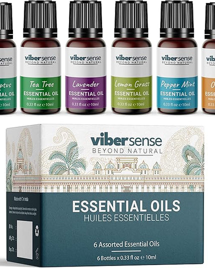 Essential Oils Set - Top 6 Blends for Diffusers, Home Care, Candle Making Scents, Fragrance, Aromatherapy, Humidifiers, Gifts -Eucalyptus,Tea Tree,Pepper Mint,Lemon Grass,Lavender & Orange 10ml