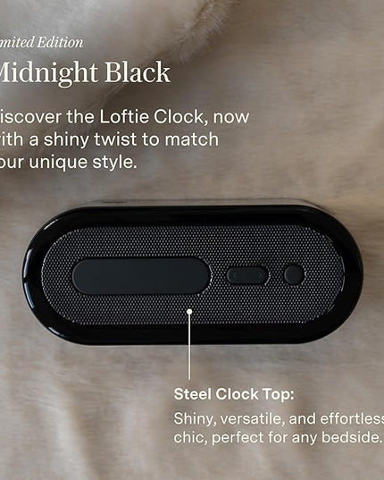 Loftie Alarm Clock with Sound Machine –Smart Alarm Clock w/Light, White Noise, Bluetooth Speaker, Night Light Sound Machine,100+ Sounds, Blackout Mode, No WiFi Mode, Optional Subscription-Midnight