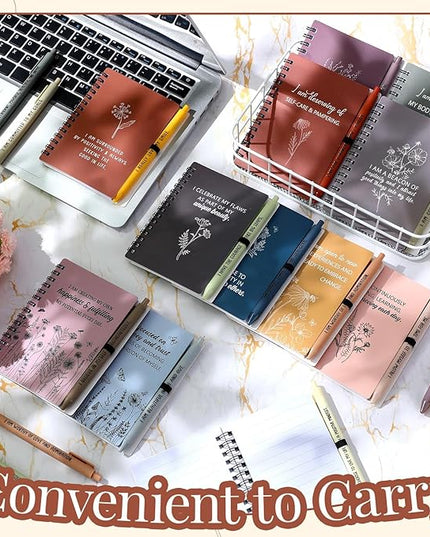 Kosiz 72 Pcs/36 Set Positive Affirmation Gifts Gratitude Spiral Notebooks with Pens Motivational Encouragement Notepads Daily Affirmations Journal for Women Valentine Galentine Gifts (Vibrant)