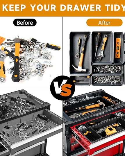 Tool Box Organizer Tray, Toolbox Desk Drawer Organizer, Tool Box Tray, Toolbox Organization Storage for Rolling Tool Chest (24 PCS)