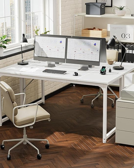 PRAISUN 63 X 24 Inch Office Computer Desk with Power Outlets and USB-C Port, Larger and Longer Gaming Desk, for Home Office, Study, Writing Work from Home Table, Metal Frame, Rustic Brown