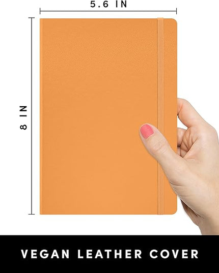 PAPERAGE Lined Journal Notebook, (Marigold), 160 Pages, Medium 5.6 in x 8 in - 100 GSM Thick Paper – Hardcover Journaling Notebook for Work, School & Note Taking