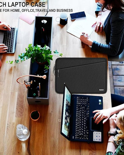 Laptop Sleeve, Traveling Water Resistant Carrying Computer Bag with Pocket, Shockproof Protective Laptop Case Cover Compatible for 15.6 Inch HP, Lenovo, Dell, ASUS, Acer, Notebook, Black