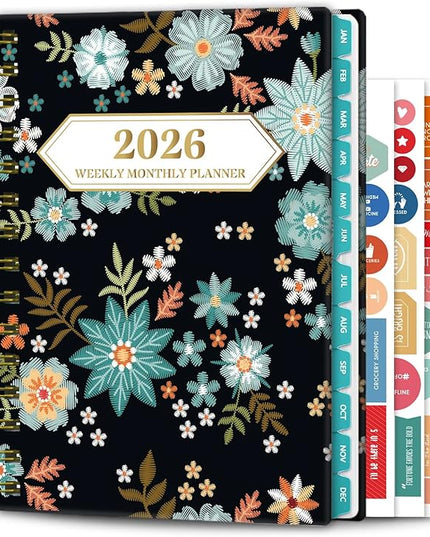 Ymumuda 2026 Planner, Daily Weekly and Monthly Planner，Jan 2026 - Dec 2026, 8.4" x 6.3", 2026 Calendar Planner Book with Tabs, Spiral Notebook with Inner Pocket for Office Home School Supplies