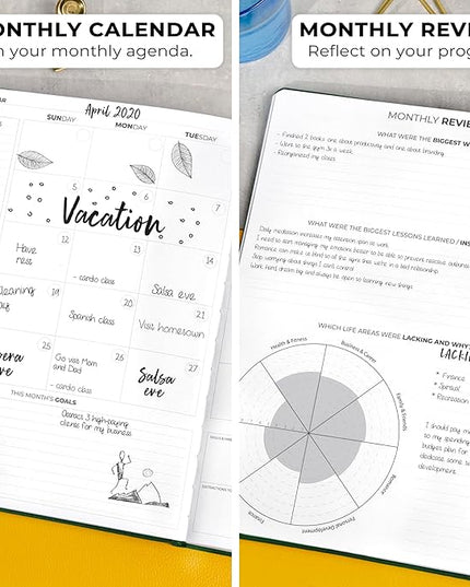 Clever Fox Planner Pro Premium Edition– Luxurious Weekly & Monthly Planner + Budget Planner Organizer for Productivity & Reaching Goals, Undated, A4 Hardcover + Keepsake Box, Lasts 1 Year, ForestGreen