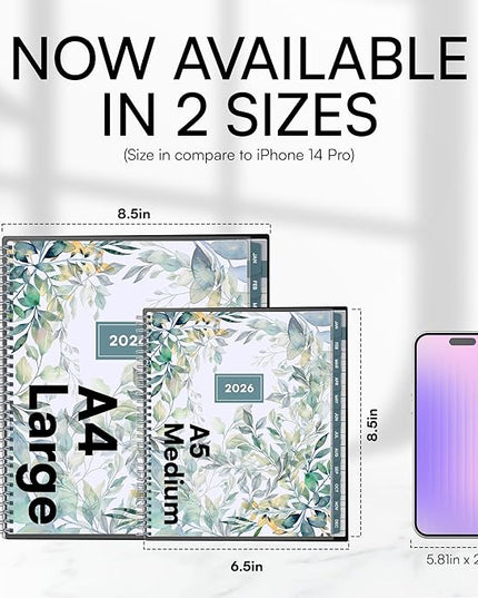 Ensight 2026 Appointment Book and Planner 8.5" x 11" Large Hourly Weekly Daily Schedule Planner with Tabs, 15 Minute Time Slots, Floral Calendar Organizer Jan 2026 – Dec 2026 Appointment Book - Floral