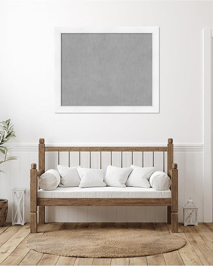 Amanti Art White Framed Magnetic Board 37x45 X-Large Vision Board for use with Magnets, 100% Metal Sheet to Display Items as Office Decor or for Home Organization in mudroom, Kitchen or Kids Room