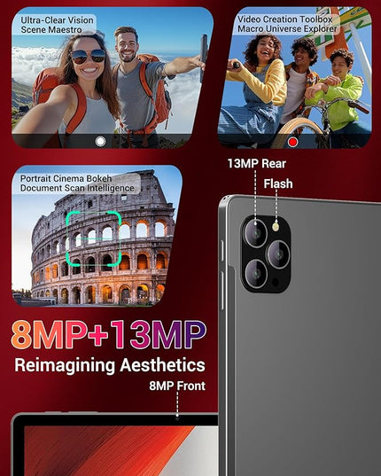 DEZLTID 2025 Android 15 Tablet 11 Inch with Keyboard Stylus Mouse: 2K IPS Tablette (2000x1200) 丨Widevine L1,36GB+256GB(1TB TF), 5G/2.4G WiFi, 8-Core, 8000mAh,8+13MP, AnTuTu 255K丨GMS丨FCC丨CE- Gray