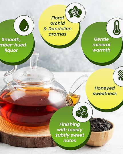 Wu Mountain Tea Organic Oolong Tea – 1 lb Loose Leaf – Premium Whole Black Chinese Tea Leaves – Smooth Aroma, Low Astringency, Naturally Energizing – Perfect for Hot & Iced