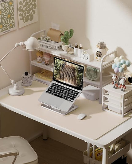 Aothia Faux Leather Desk Mat – Large Mouse Pad, Non-Slip PU Leather Blotter, Waterproof Writing Surface for Office and Home (Beige, 47.2" x 23.6")