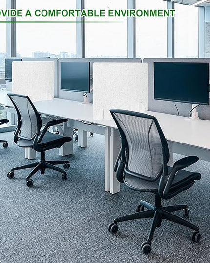 PATIKIL Desk Dividers 24" x 24", 1 Pack Desk Privacy Panel Freestanding Noise Reducing Partition Acoustic Panel with 4Pcs Support Feet for Testing Office Home Library, Pure White Style C