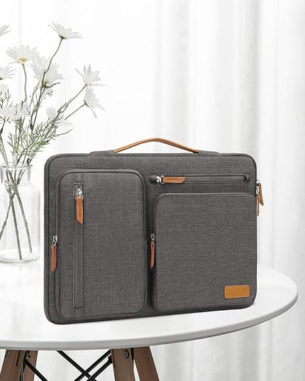 MOSISO 360 Protective Laptop Case 16 inch, 15-15.6 inch Laptop Sleeve Compatible with MacBook Pro 16, HP, Acer, Dell, Lenovo, ASUS, Side Open Carrying Case with 4 Zipper Pockets&Handle, Taupe Gray