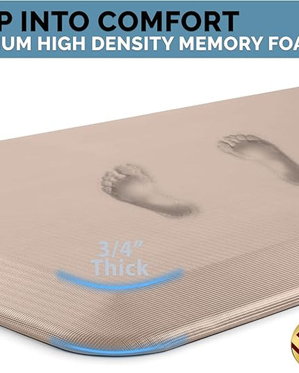 ComfiLife Anti Fatigue Floor Mat – 3/4 Inch Thick Kitchen Mats for Floor, Standing Desk Mat, Kitchen Rug – Comfort at Home, Office – Durable – Stain Resistant – Non-Slip Bottom (20" x 32", Rose Gold)