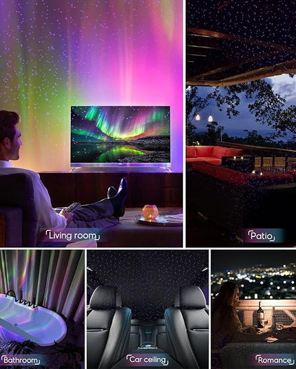 Rossetta Star Projector, Galaxy Light Projector White Noise Bluetooth Speaker with Remote Control, Aurora Projector Starry Night Light Projector for Kids Adults, Home Theater, Ceiling, Home Decor