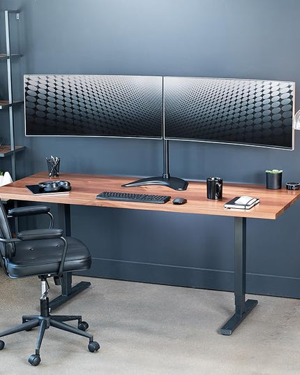VIVO Dual Ultrawide Monitor Mount, Free-Standing Desk Stand for 2 Screens up to 38 Inches, Heavy-Duty Adjustable Arms, Max VESA 100x100mm, Black, STAND-V038F