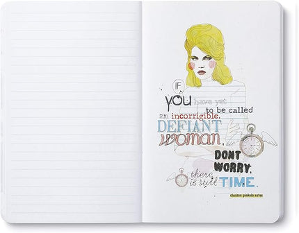 Compendium Softcover Journal - I must be a mermaid… I have no fear of depths, and a great fear of shallow living. – A Write Now Journal with 128 Lined Pages, 5″W x 8″H