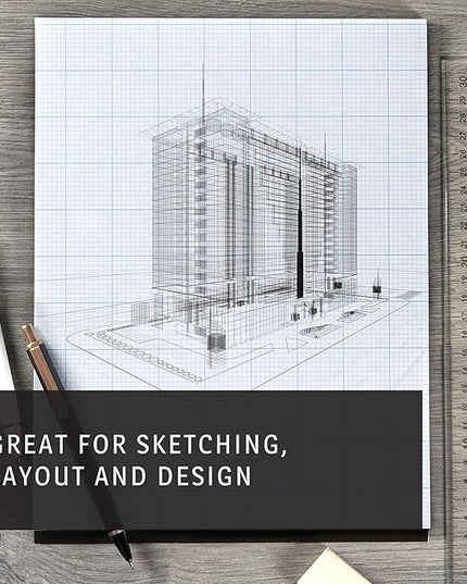 Bienfang Designer Grid Graph Paper Pad, 10x10 Cross Section, 8.5 x 11 Inches, 50 Sheets