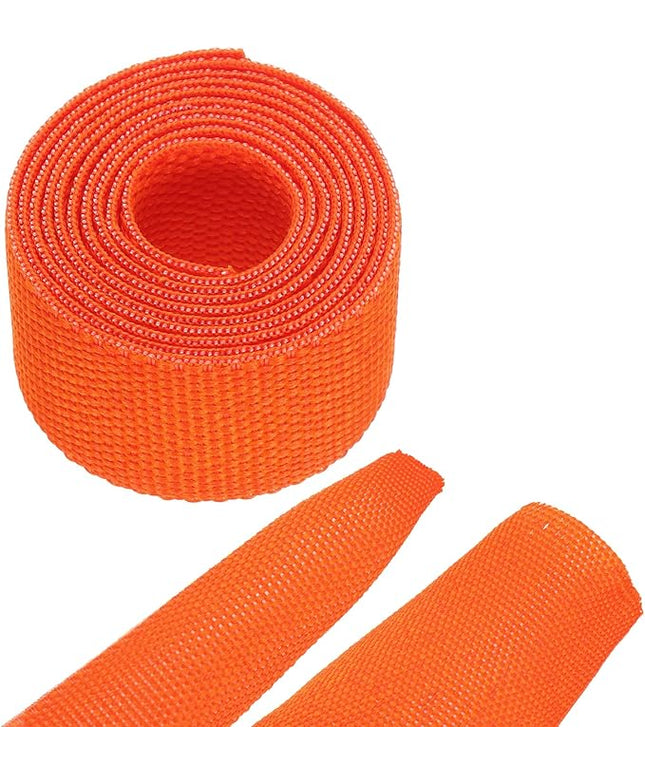 MECCANIXITY Braided Cable Sleeves Heat Shrinkable Fabric Sleeving, 5/8" 3ft Orange 2:1 Ratio Heat Shrinkable Cord Protector for Harness Cable, Network Cable Protection, Cable Management