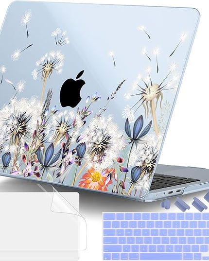 DONGKE for M4 MacBook Air 13.6 Inch Case 2025 2024 2023 2022 Model A3240 A3113 A2681 M3 M2 Chip, Plastic Hard Shell Case Cover with Touch ID for MacBook Air 13 Inch M4 - Dandelion