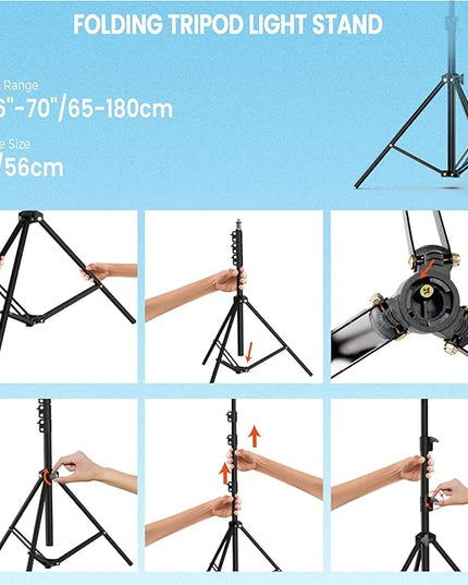22" Large Ring Light with Stand,Foldable LED Big Ring Light Tripod for iPhone Phone Ipad, 75" Tall Tripod Touch Screen,Wireless Remote for Live Stream,YouTube,TikTok Video Shooting
