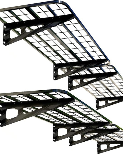 4-Pack 2x4ft Garage Wall Shelving, 4 Shelf Total 16 ft(L) Garage Shelving Wall Mounted, Heavy-Duty Storage Shelves, Perfect for Holding Storage Bins, Sporting Goods, Tools, and More Space-Saving