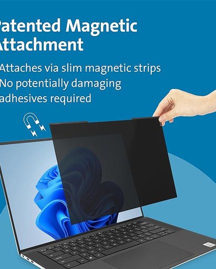 Kensington MagPro™ Magnetic Laptop Privacy Screen 15.6 inch, Removable 16:10 Laptop Privacy Filter Shield, Anti-Glare, Blue Ray Reduction, Compatible with HP/Dell/Acer/Asus/Lenovo (K55255WW)