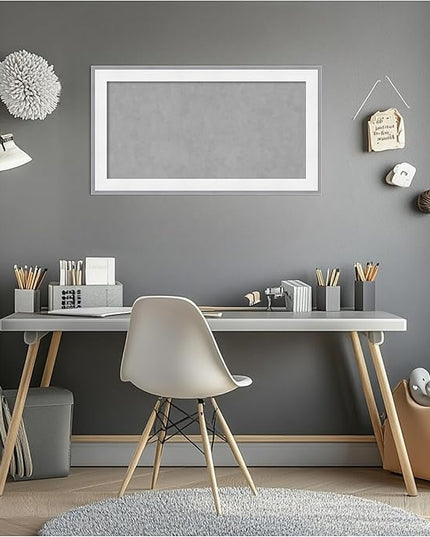 Amanti Art White Framed Magnetic Board 15x27 Small Vision Board for use with Magnets, 100% Metal Sheet to Display Items as Office Decor or for Home Organization in mudroom, Kitchen or Kids Room