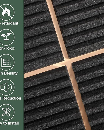 50 Pack Acoustic Foam Panels,2"X 12" X 12"Sound Proof Foam PanelsHigh Density Sound Absorbing Panels,Soundproof Wedges Panels for Studio Recording & Office & Home