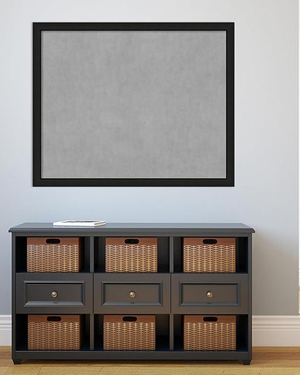 Amanti Art Black Framed Magnetic Board 35x43 X-Large Vision Board for use with Magnets, 100% Metal Sheet to Display Items as Office Decor or for Home Organization in mudroom, Kitchen or Kids Room
