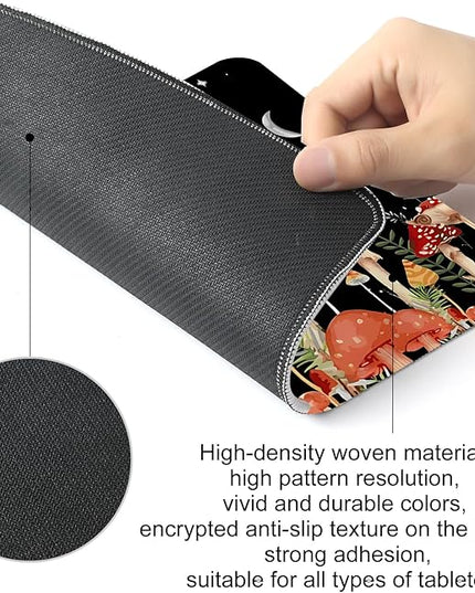 Cute Mushroom Square Mouse Pad,Non-Slip Rubber Base Mouse Pad,Home Office Decoration Desktop Accessory,Laptop Mouse Pad for Office Laptops,9.4x7.8x0.12inch 2
