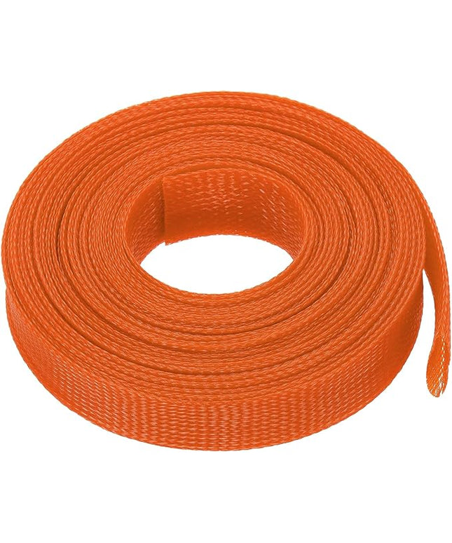 uxcell Expandable Sleeving, 1 1/4-inch 25ft Cable Sleeve, Orange