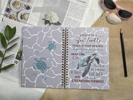 Cute Notebooks Journal For Women - Sea Turtle Dairy Funny Hardcover College Ruled Lined,5.8"X8.3",Pretty Spiral Meeting Notebook,Gifts For Sea Turtles Lover Men Friends On Birthday Christmas Mothers Day (Grap)