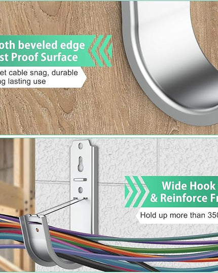 50 Pack 2 Inch J Hook Wall Mount J Hook with Retainer Clip