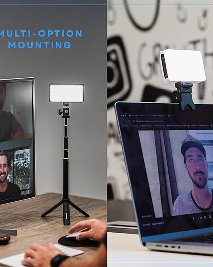 Lume Cube Broadcast Lighting Kit Live Stream Webcam Light for Computer & Laptop Enhance Video Calls Streaming & Vlogging Include Adjustable Tripod & Clip Mount Adjust Brightness & Color Temperature