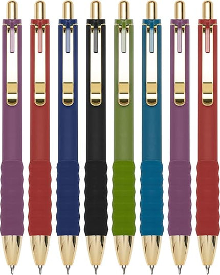 Linbsunne Gel Pens Black Ink Pen 0.5mm fine Point Pens Smooth Writing Retractable Office Supplies (Vintage-12 pcs)
