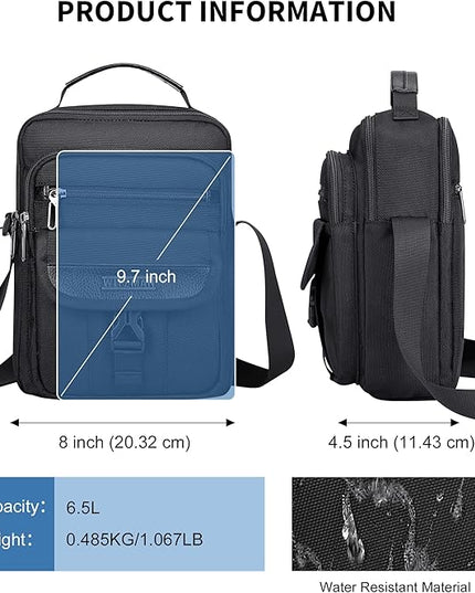 WITZMAN Crossbody Bags for Men Travel Shoulder Bag Lightweight Man Purse Small Casual Messenger Bag for Work Traveling